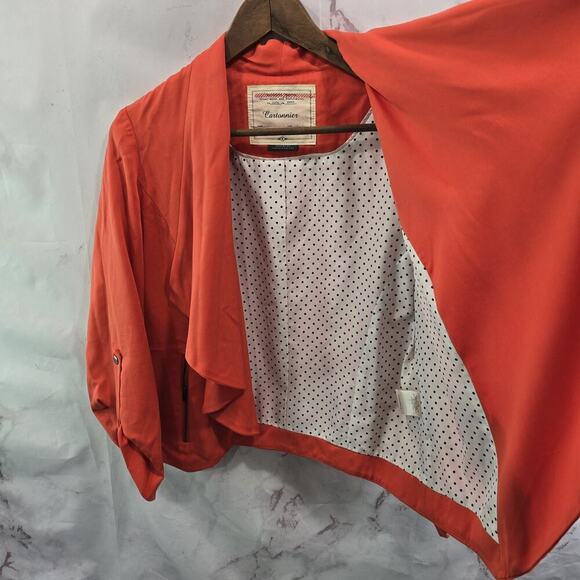 Anthropologie Blazer Womens Medium Orange Open Jacket Cartonnier Breathable - Picture 8 of 11